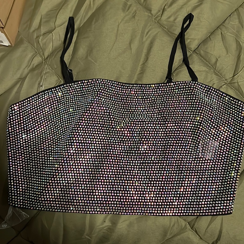 Akira rhinestones crop top